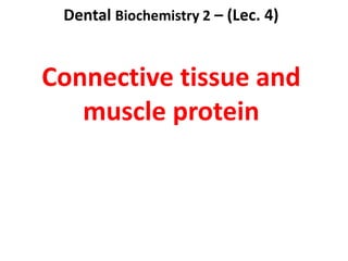 Dental Biochemistry 2 – (Lec. 4)
Connective tissue and
muscle protein
 