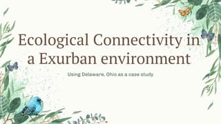 Ecological Connectivity in
a Exurban environment
Using Delaware, Ohio as a case study
 