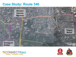 Western
Express
Highway
Goregaon
Station
Case Study: Route 346
Nagari
Niwari
 