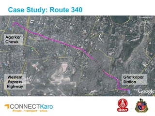 Ghatkopar
Station
Western
Express
Highway
Case Study: Route 340
Agarkar
Chowk
 