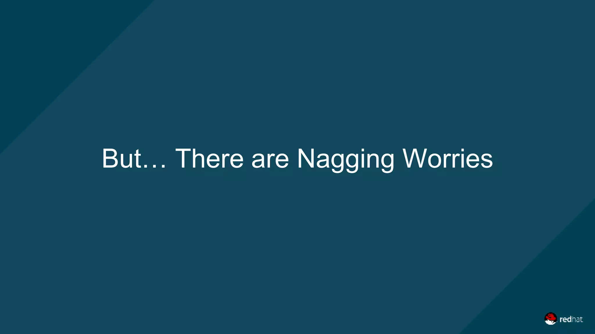 But… There are Nagging Worries
 