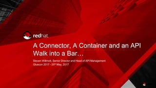 A Connector, A Container and an API
Walk into a Bar…
Steven Willmott, Senior Director and Head of API Management
Gluecon 2017 - 25th May, 2017
 