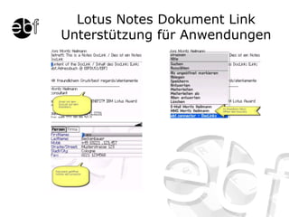 Lotus Notes Dokument Link Unterstützung für Anwendungen 