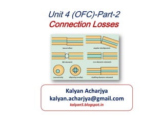 Unit 4 (OFC)-Part-2
Connection Losses
Kalyan Acharjya
kalyan.acharjya@gmail.com
kalyan5.blogspot.in
 