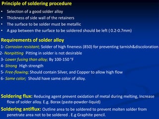 Soldering Principles Comprehensive Guide to Soldering and Connectors in Fixed Partial ...