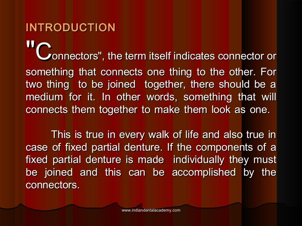 Connectors in fpd/ continued dental education