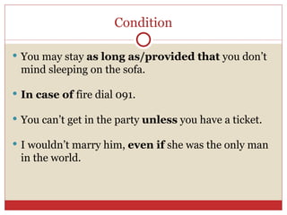 Connectors Time Contrast Purpose Condition | PPT