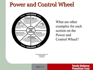 Power and Control Wheel Slide #  What are other  examples for each  section on the  Power and  Control Wheel? 
