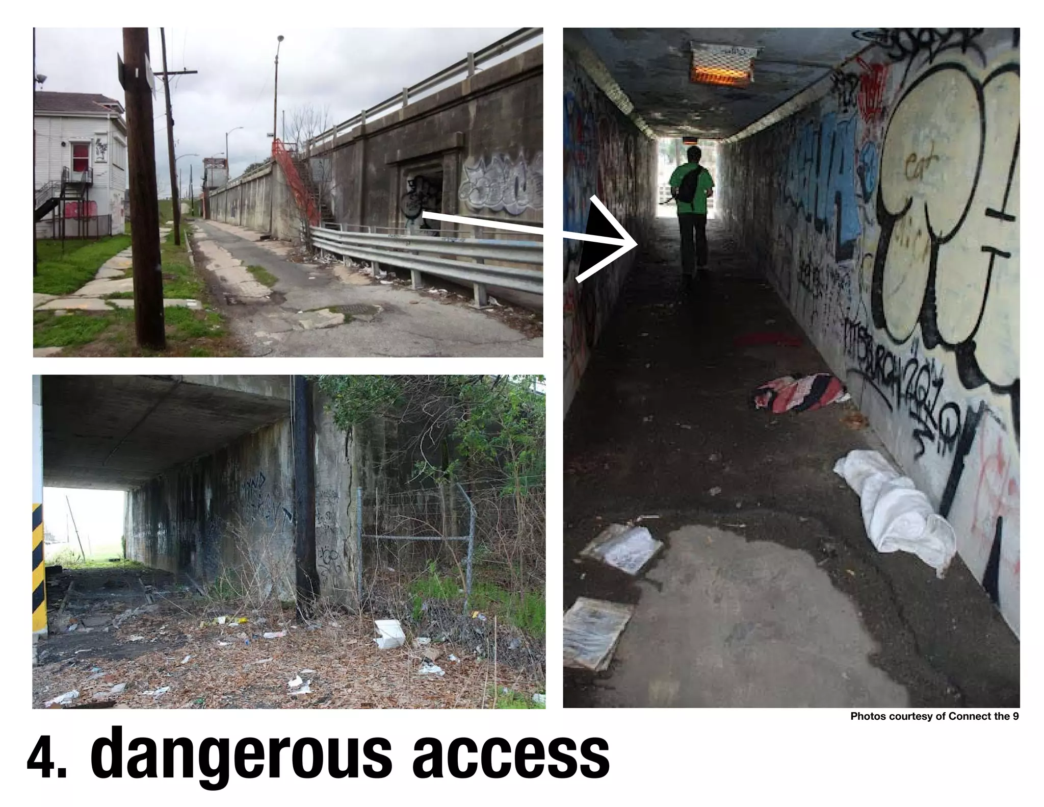 dangerous access
                        Photos courtesy of Connect the 9




4.
9
 
