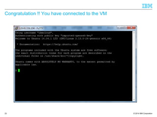© 2014 IBM Corporation
Congratulation !! You have connected to the VM
23
 