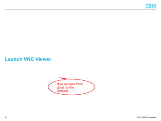 © 2014 IBM Corporation
Launch VNC Viewer
13
Now we back from
cloud to the
Desktop
 