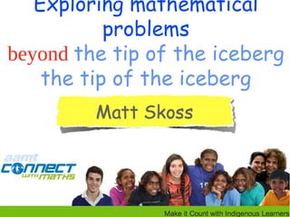 Exploring mathematical problems
beyond the tip of the iceberg

 