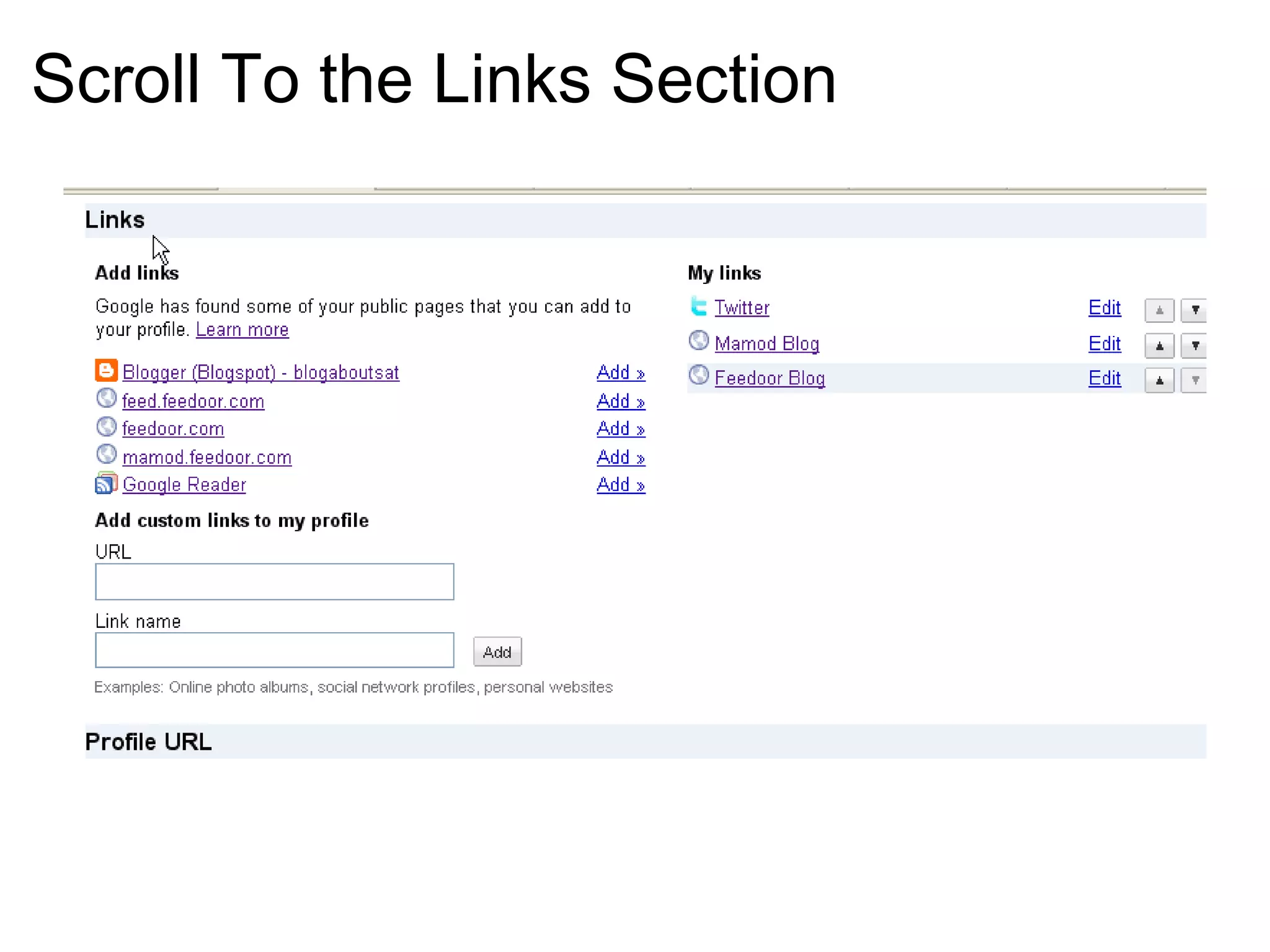 Scroll To the Links Section   