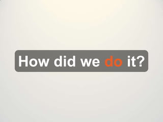 How did we do it?

 