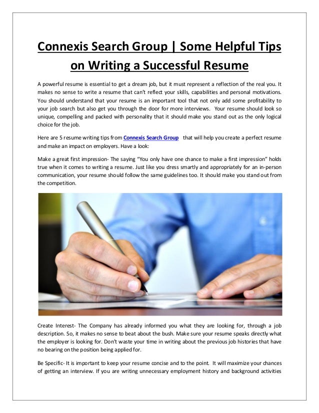 connexis search group some helpful tips on writing a successful res helpful resume tips
