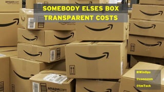 SOMEBODY ELSES BOX
TRANSPARENT COSTS
#WinOps
@connonm
@tmTech
 