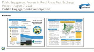 Public Engagement Process in Rural Areas Peer Exchange
Packet – August 7, 2025
Public Engagement/Participation
Brochures
 