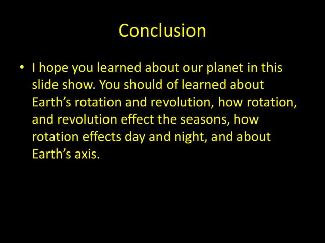 Connor's world earth's revolution and rotation | PPT