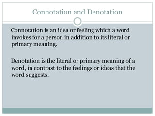 Connotation and denotation | PPTX