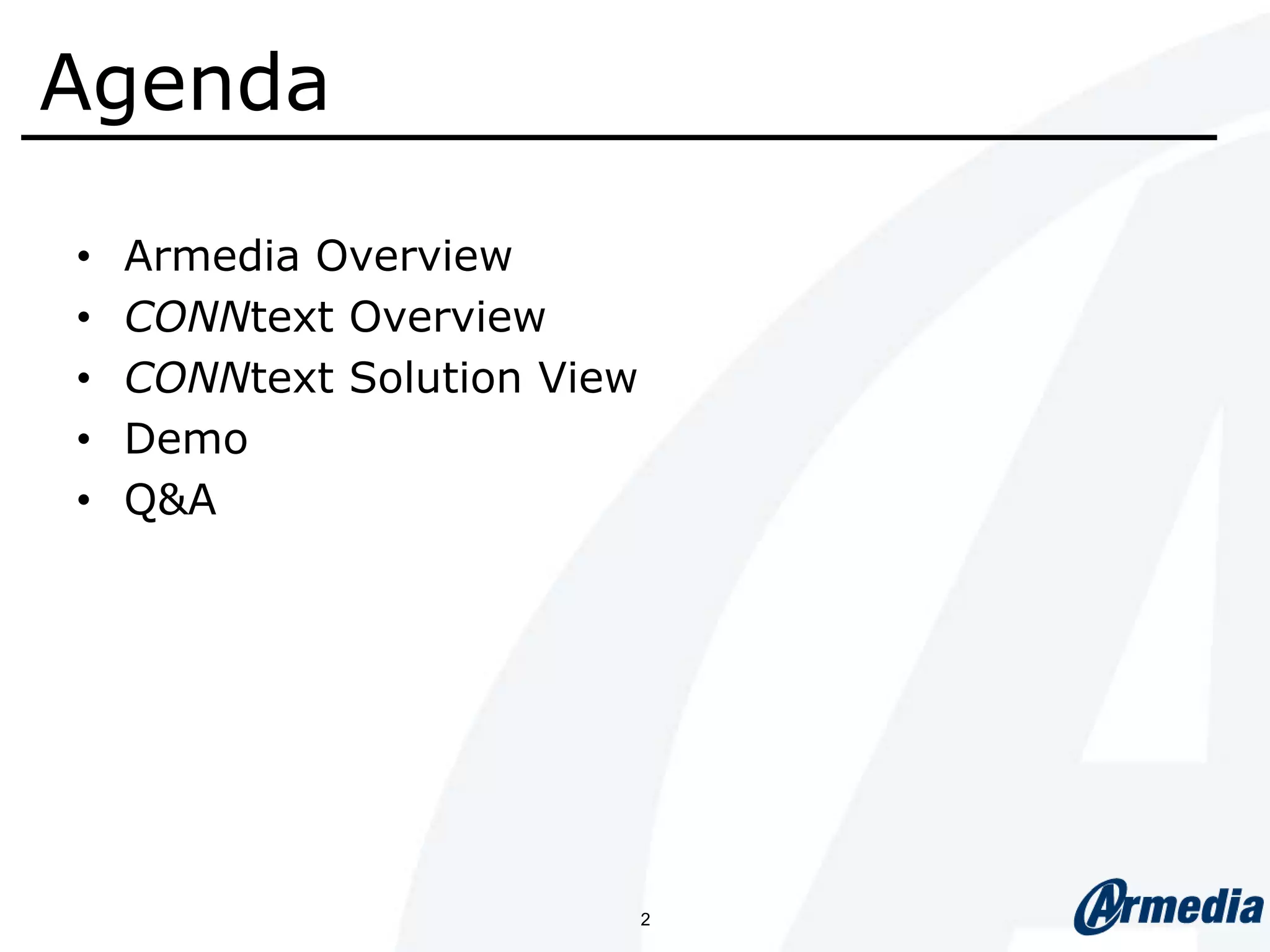 AgendaArmedia Overview
