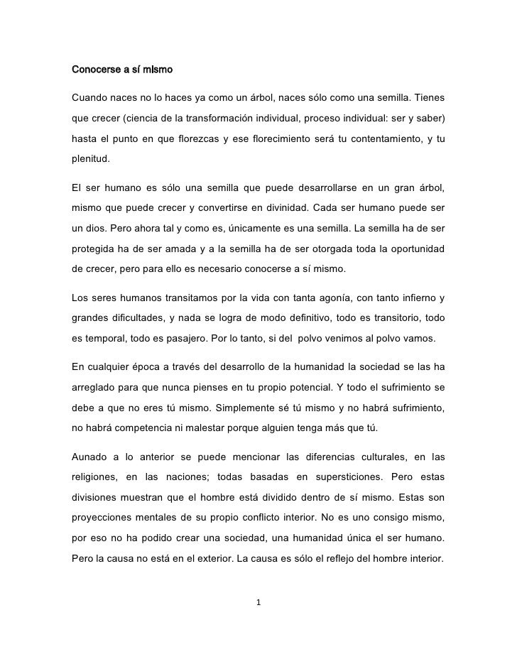 CONOCERSE A SI MISMO