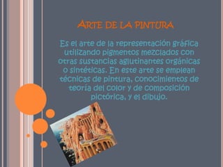 Arte culinarioEs una forma creativa de preparar los alimentos y depende mucho de la cultura, en términos de conocimientos respecto a los alimentos, su forma de prepararlos, así como de los rituales sociales establecidos alrededor de la comida. 
