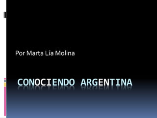 CONOCIENDO ARGENTINA
Por Marta Lía Molina
 