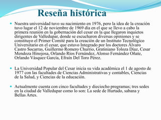 Conociendo la universidad popular del cesar | PPTX
