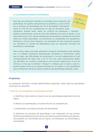 Evaluación formativa - fasciculo para nombramiento docente 2022 | PDF