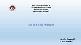 UNIVERSIDAD FERMIN TORO
Facultad de Ciencias Jurídicas
Escuela de Derecho
Barquisimeto, Edo.Lara
Argelia Donadelli
C.I 10.859.408
 