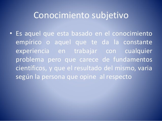 Conocimiento objetivo