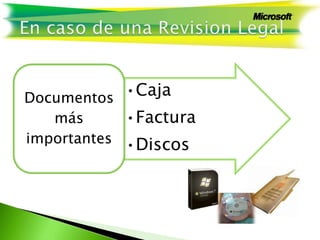 •Caja
•Factura
•Discos
Documentos
más
importantes
 