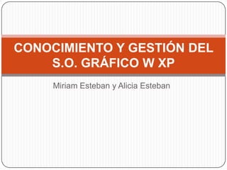 Miriam Esteban y Alicia Esteban
CONOCIMIENTO Y GESTIÓN DEL
S.O. GRÁFICO W XP
 