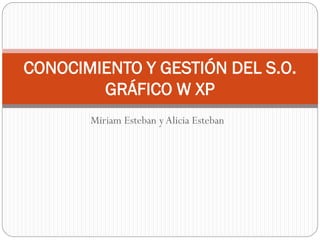 Miriam Esteban yAlicia Esteban
CONOCIMIENTO Y GESTIÓN DEL S.O.
GRÁFICO W XP
 