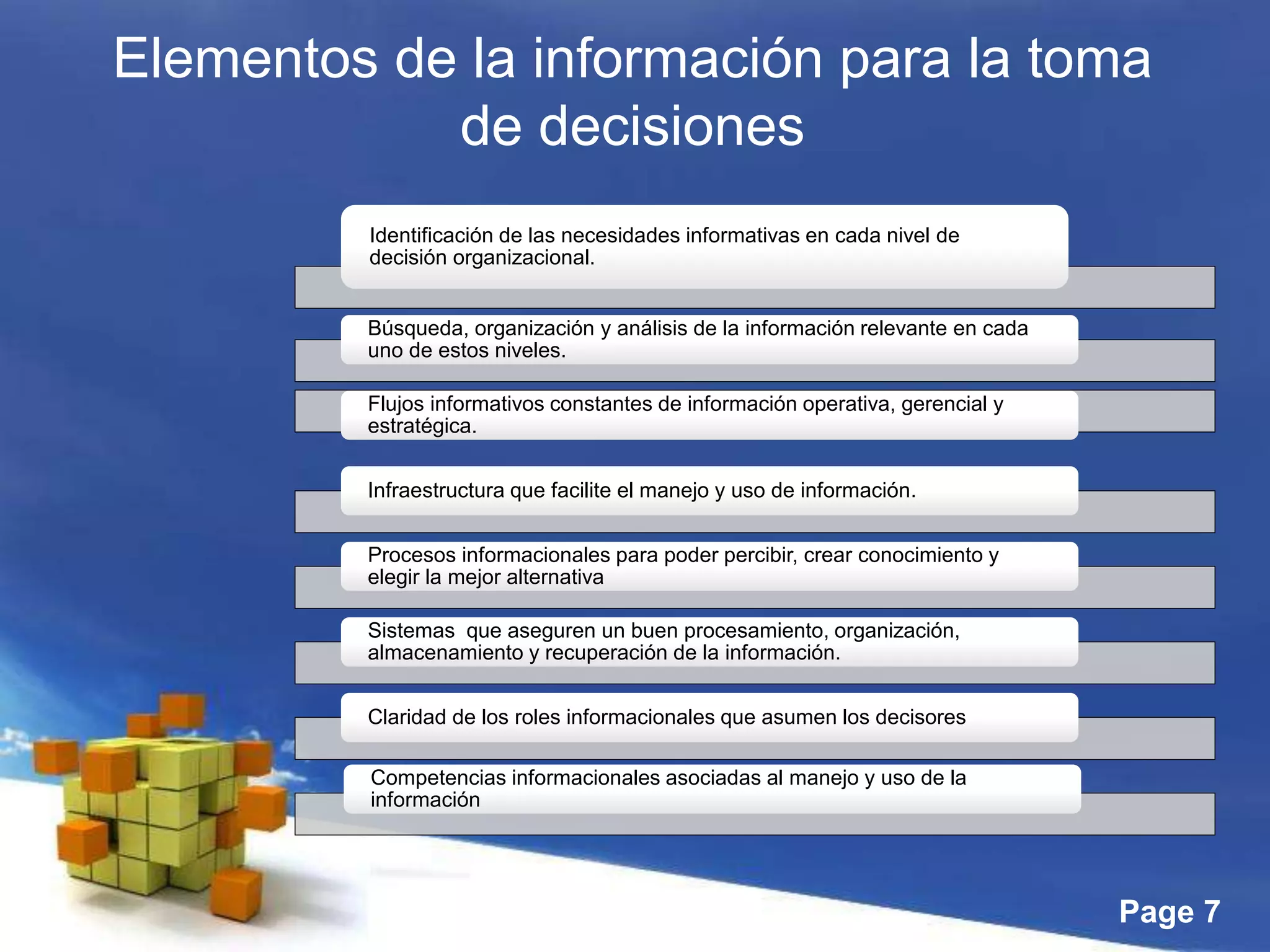 Conocimiento y la toma de decisiones | PPT