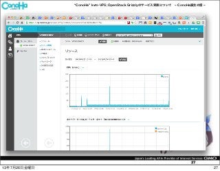 ConoHa kvm-VPS; OpenStack Grizzlyのサービス実装について ConoHa誕生の話
27
2713年7月26日金曜日
 