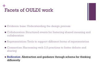Facets of OULDI work 