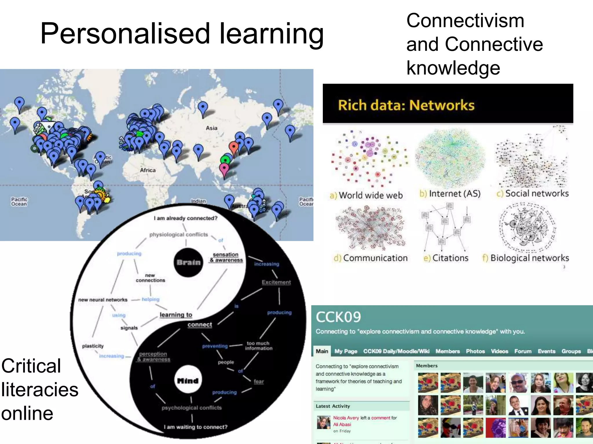 Connectivism and Connective knowledge Personalised learningCritical literacies online