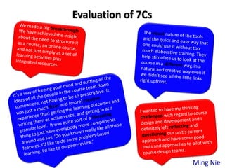 Evaluation of 7Cs




                    Ming Nie
 