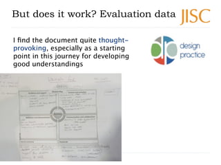 But does it work? Evaluation data

I ﬁnd the document quite thought-
provoking, especially as a starting
point in this journey for developing
good understandings




9
 