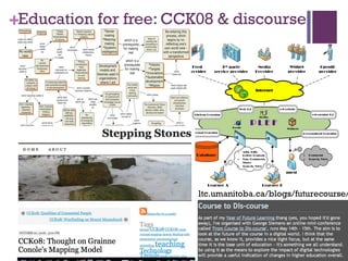 Education for free: CCK08 & discourse ltc.umanitoba.ca/blogs/futurecourse/ 