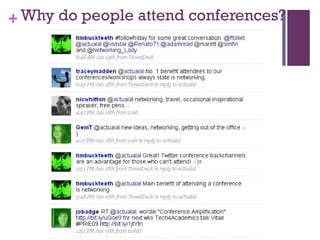 Why do people attend conferences? 
