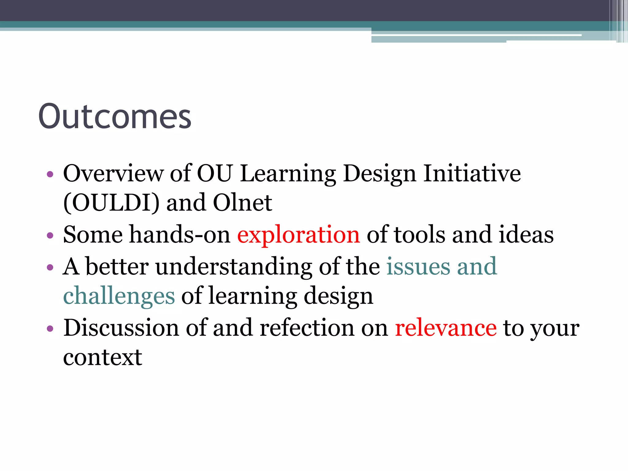 Conole CARDET Workshop 2