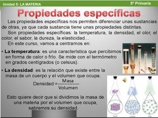 Unidad 5: LA MATERIA   5º Primaria
 