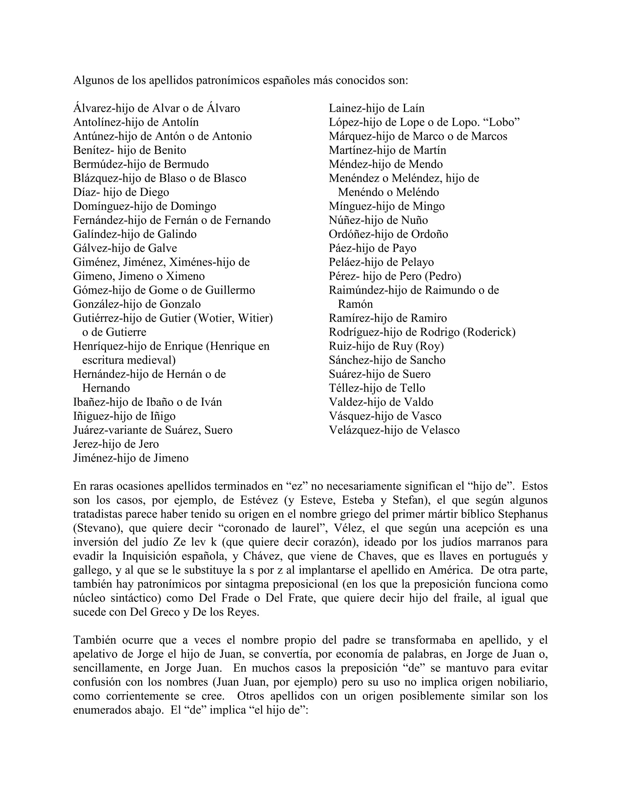 Conozca el origen de los apellidos españoles | PDF