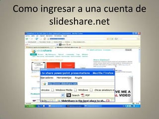 Como ingresar a una cuenta de slideshare.net