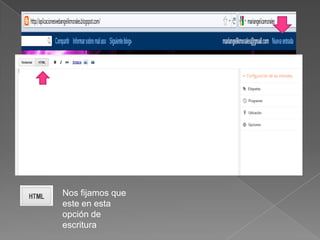 Nos fijamos que
este en esta
opción de
escritura