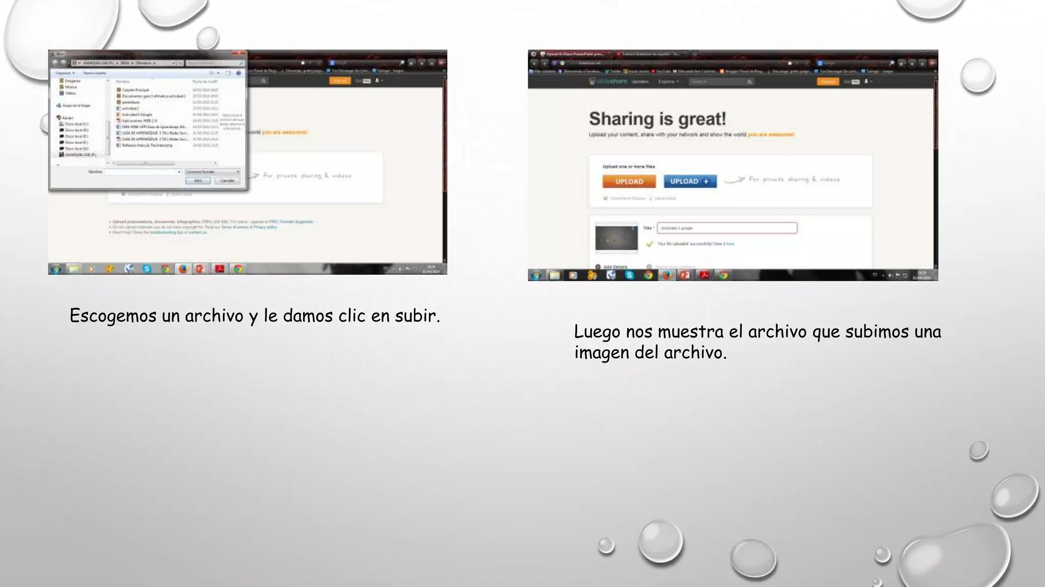Escogemos un archivo y le damos clic en subir.
Luego nos muestra el archivo que subimos una
imagen del archivo.
 