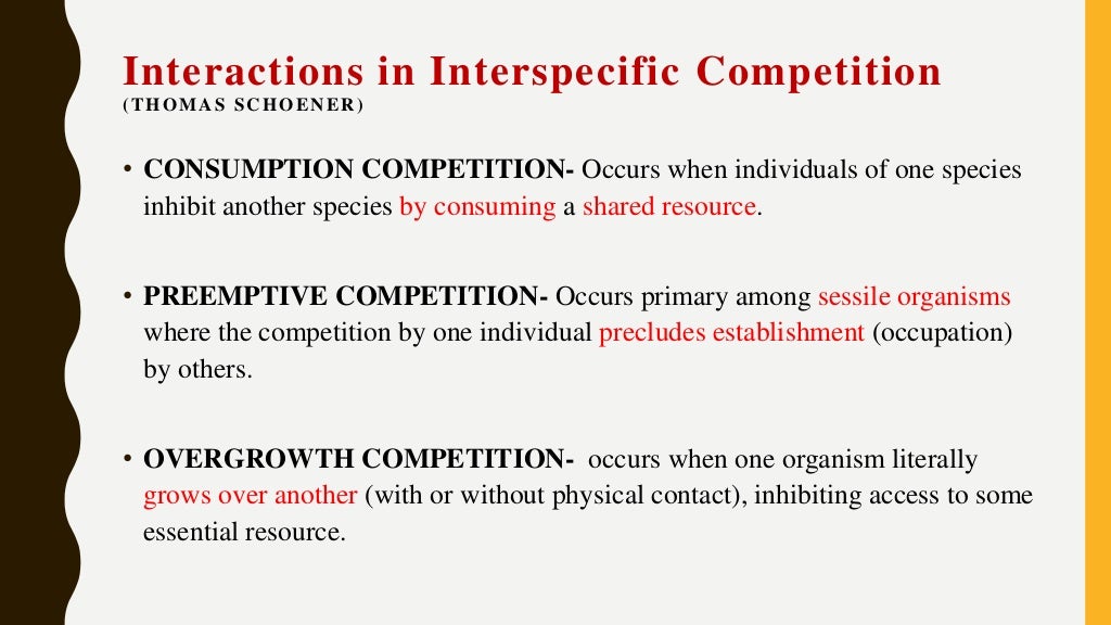 Competition intra and interspecific