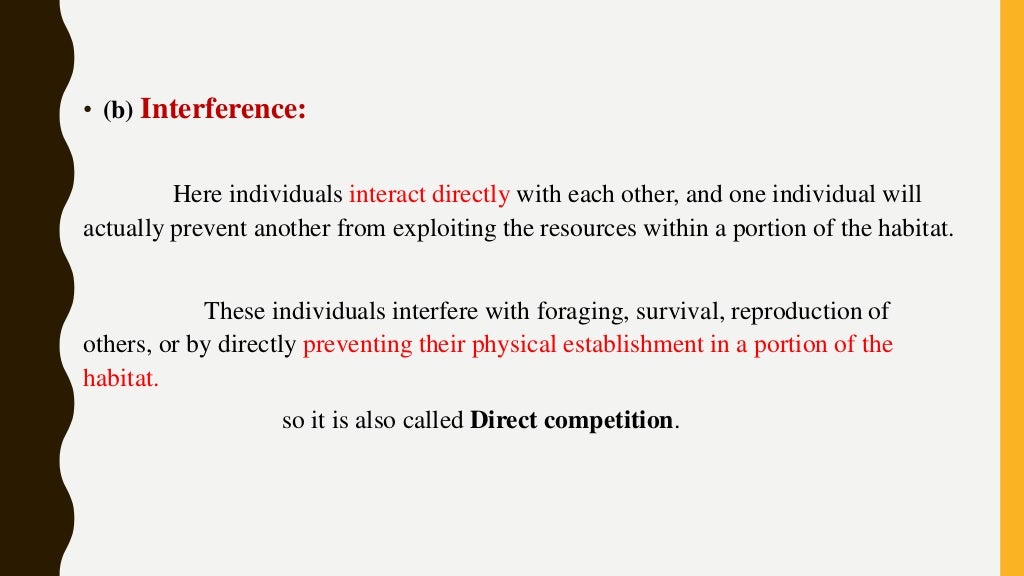 Competition intra and interspecific